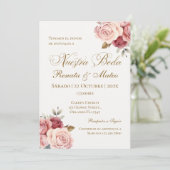 Boho spanische Hochzeitseinladung Einladung (Stehend Vorderseite)