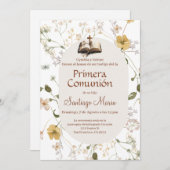 Boho Spanish First Holy Communion Einladung (Vorne/Hinten)
