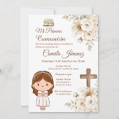 Boho Spanish First Holy Communion Einladung (Vorderseite)