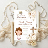 Boho Spanish First Holy Communion Einladung