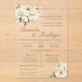 Boho Spanish Wedding Acrylic Invitation Acryleinladungen (Vorderseite)