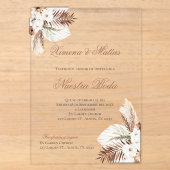 Boho Spanish Wedding Akryllische Einladung (Vorderseite)