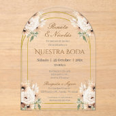 Boho Spanish Wedding Akryllische Einladung (Vorderseite)
