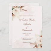 Boho Spanish Wedding Einladung (Vorne/Hinten)