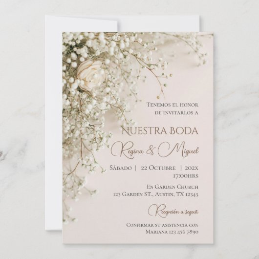 Boho Spanish Wedding Invitation Einladung (Vorderseite)