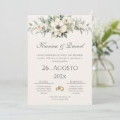 Boho Spanish Wedding Invitation Einladung (Stehend Vorderseite)