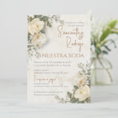 Boho Spanish Wedding Invitation Einladung (Stehend Vorderseite)
