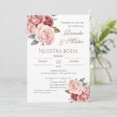 Boho Spanish Wedding Invitation Einladung (Stehend Vorderseite)