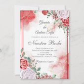 Boho Spanish Wedding Invitation Einladung (Vorderseite)