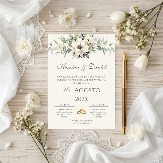 Boho Spanish Wedding Invitation Einladung