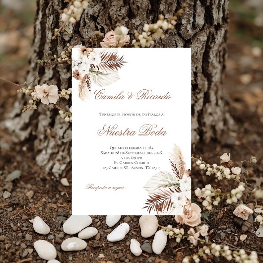 Boho Spanish Wedding Invitation Einladung
