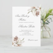Boho Spanish Wedding Invitation Einladung (Stehend Vorderseite)