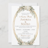 Boho Spanish Wedding Invitation Einladung (Vorderseite)
