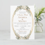 Boho Spanish Wedding Invitation Einladung (Stehend Vorderseite)