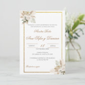 Boho Spanish Wedding Invitation Einladung (Stehend Vorderseite)