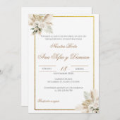 Boho Spanish Wedding Invitation Einladung (Vorne/Hinten)