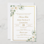 Boho Spanish Wedding Invitation Einladung (Vorderseite)