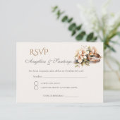 Boho Spanish Wedding RSVP Card Begleitkarte (Stehend Vorderseite)