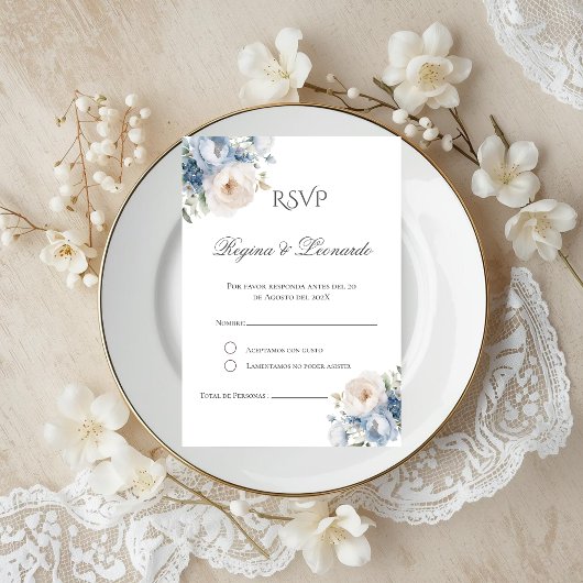 Boho Spanish Wedding RSVP Card Begleitkarte