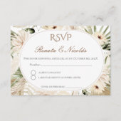 Boho Spanish Wedding RSVP Card Begleitkarte (Vorderseite)