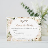 Boho Spanish Wedding RSVP Card Begleitkarte (Stehend Vorderseite)