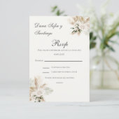 Boho Spanish Wedding RSVP Karte (Stehend Vorderseite)