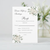 Boho Spanish Wedding RSVP Karte (Stehend Vorderseite)