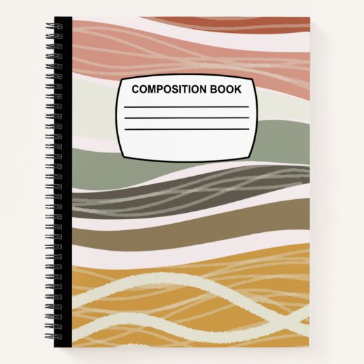 Boho Spiral-Komposition-Notebook Notizblock (Vorderseite)