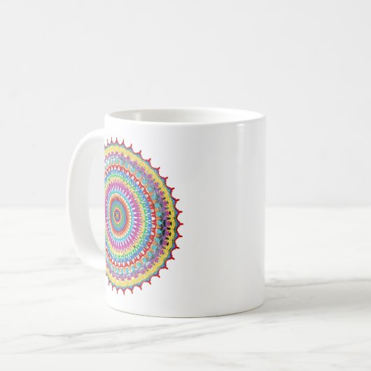 Boho spiritual Mandala Kaffeetasse (Vorderseite Links)