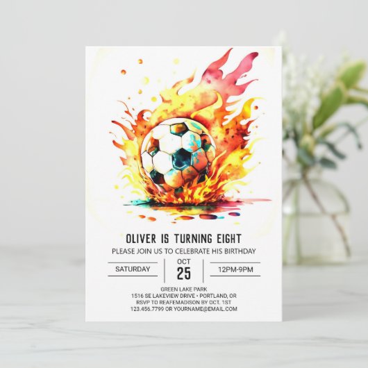 Boho Sports Online Kindergeburtstag Einladung (Stehend Vorderseite)