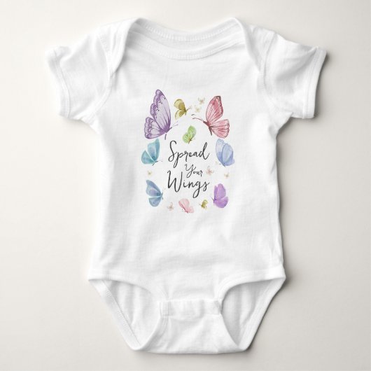 Boho Spread your Wings Butterfly Baby Ein Stück Strampler (Vorderseite)