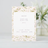 Boho Spring Botanical Big Wildblume Wedding RSVP Karte (Stehend Vorderseite)