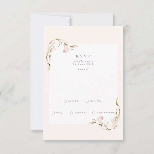 Boho Spring Botanical Corner Wildblume Wedding RS RSVP Karte (Vorderseite)