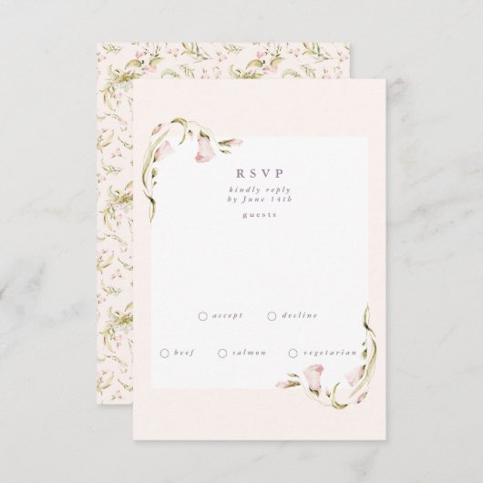 Boho Spring Botanical Corner Wildblume Wedding RS RSVP Karte (Vorne/Hinten)