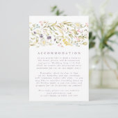 Boho Spring Botanical Wildblume Stripe Wedding Begleitkarte (Stehend Vorderseite)