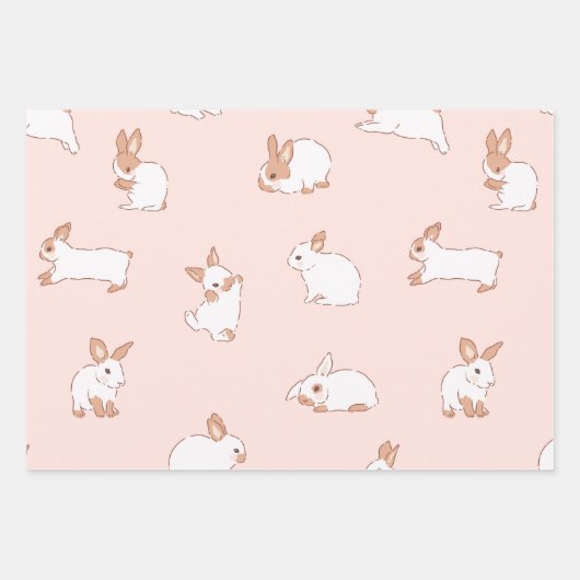 Boho Spring Bunny Botanical Geschenkpapier Set (Vorderseite 3)