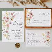 Boho Spring Colorful Wildblume Wedding RSVP Card