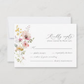 Boho Spring Colorful Wildblume Wedding RSVP Card Karte (Vorderseite)