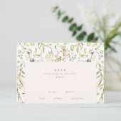 Boho Spring Elegante Botanische Floralmauer Hochze RSVP Karte (Stehend Vorderseite)