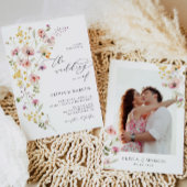 Boho Spring farbenfrohe Wildblume Hochzeit Einladu Einladung