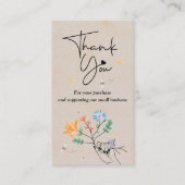 Boho Spring Flowers Danke Business Card Visitenkarte (Vorderseite)