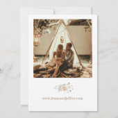 Boho Spring Flowers Foto Hochzeit Einladung (Rückseite)