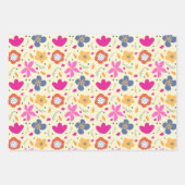 BOHO Spring Flowers Pastell Floral Muster Geschenkpapier Set (Vorderseite 2)