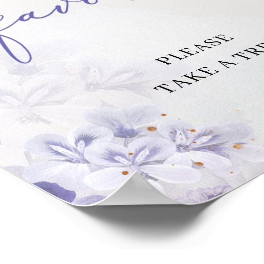 Boho Spring lila staubblaue Blume bevorzugt Poster (Ecke)