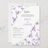 Boho Spring lilac Wildblume Blues Hochzeit Einladung (Vorderseite)