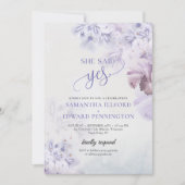 Boho spring pastös lila dusty blue sagte ja einladung (Vorderseite)