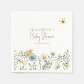 Boho spring personalisierte Babydusche Serviette (Vorderseite)