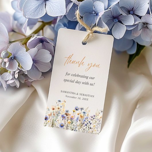 BOHO SPRING SOMMER WILDBLUMEN Vielen Dank Geschenkanhänger