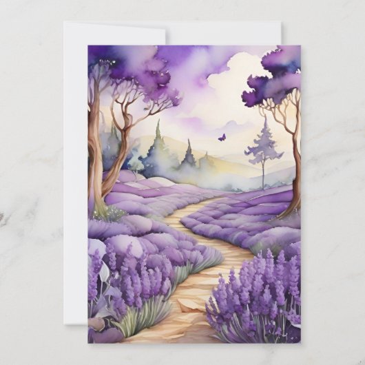 Boho Spring Summer Lavender Wedding Einladung (Rückseite)