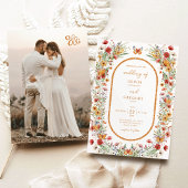 Boho Spring Watercolor Wildblumen Foto Hochzeit Einladung